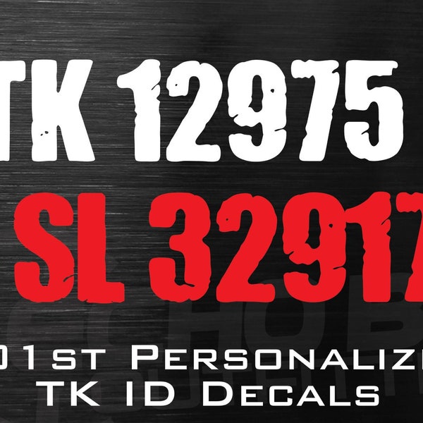 501st Personalized TK ID decal window stickers