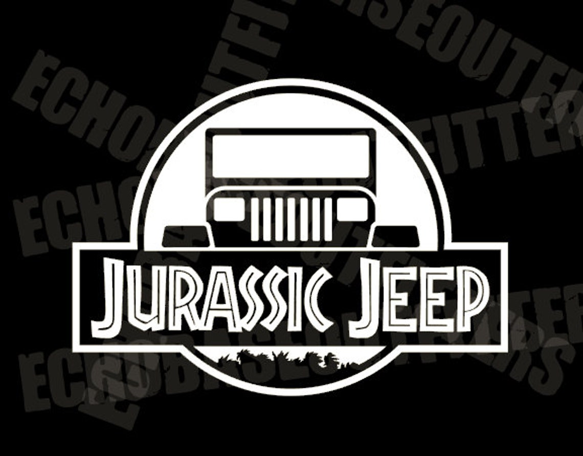 Jurassic Park Jeep vinyl cut decal sticker Etsy