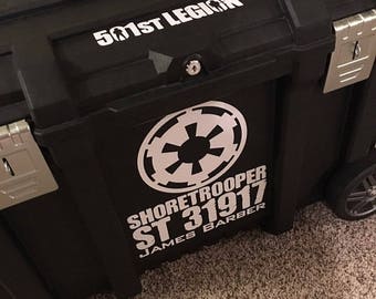 Personalized TK ID 501st decal stickers for Husky bin Stormtrooper armor