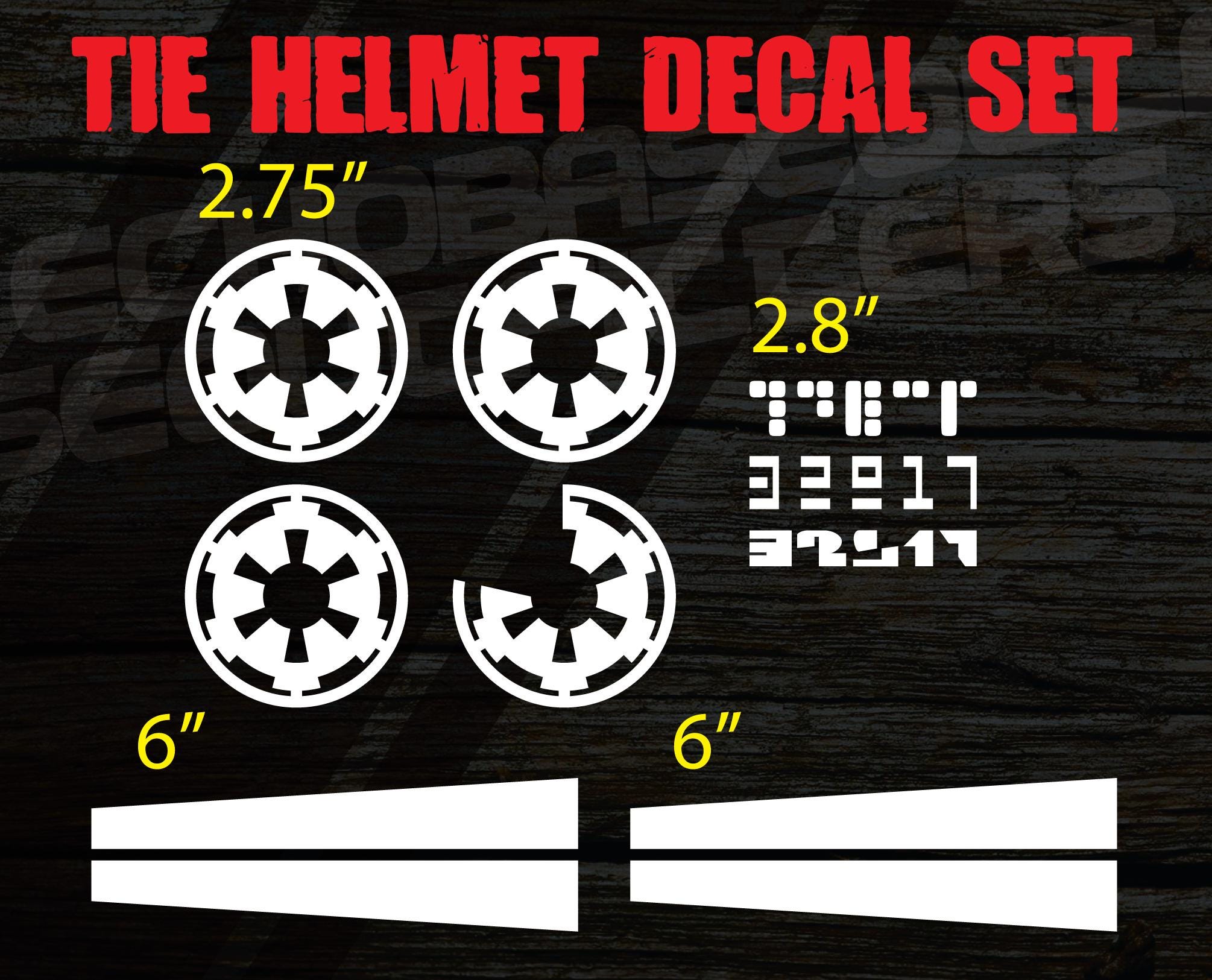 TIE Fighter Pilot decal kit including tears and aurebesh 501st Legion