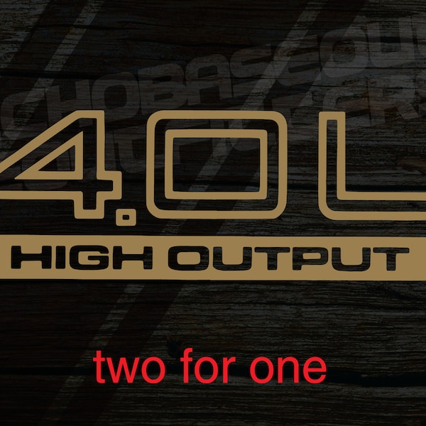 4.0L High Output replacement decal for Jurassic Truck