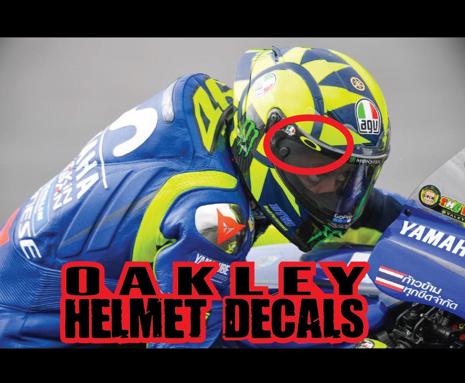 Calcomanías de casco de moto Oakley como MotoGP Márquez y Rossi -   España