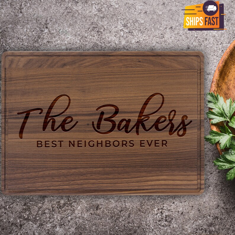 Best Neighbor Ever Walnut Cutting Board - Thumbnail 2