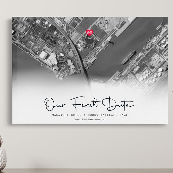 1 Year Anniversary | 5th Year Gift | 10th Year Gift | 26th Year Gift | Our First Date Map Printed on HD Aluminum or Wood Photo Panel