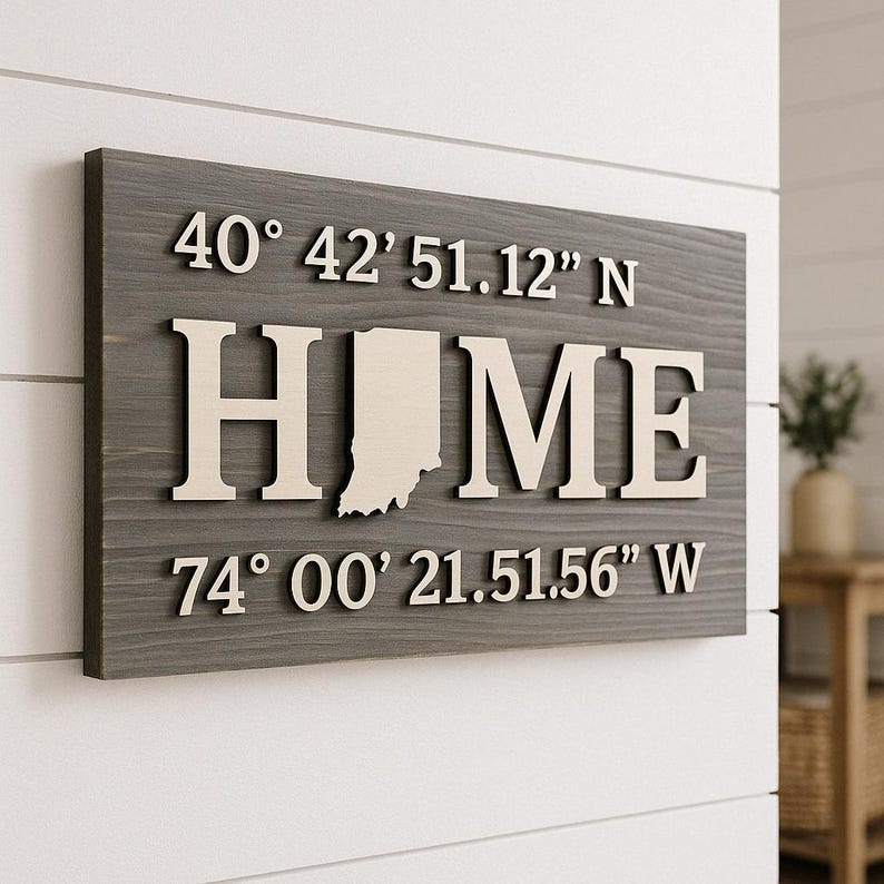 3D Layered GPS Coordinates Sign - Thumbnail 2