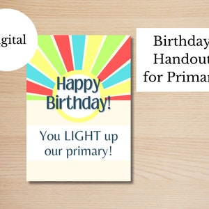 Feliz cumpleaños Folleto de primaria Regalo de cumpleaños Glow Stick