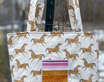 quilted tote bag