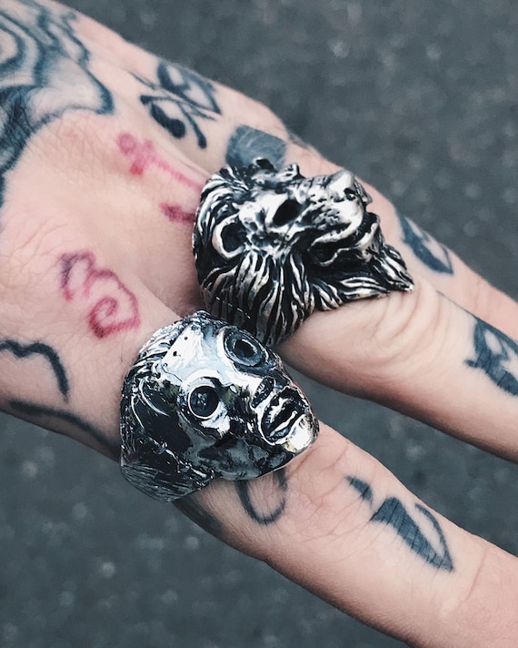 Slipknot Corey Taylor Mask Handcrafted Sterling Silver 925 Ring