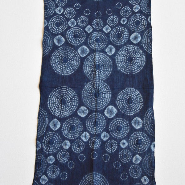 Indigo Subdued Blue Shibori Cotton Scarf Tie Dye Handmade Scarf- light weight