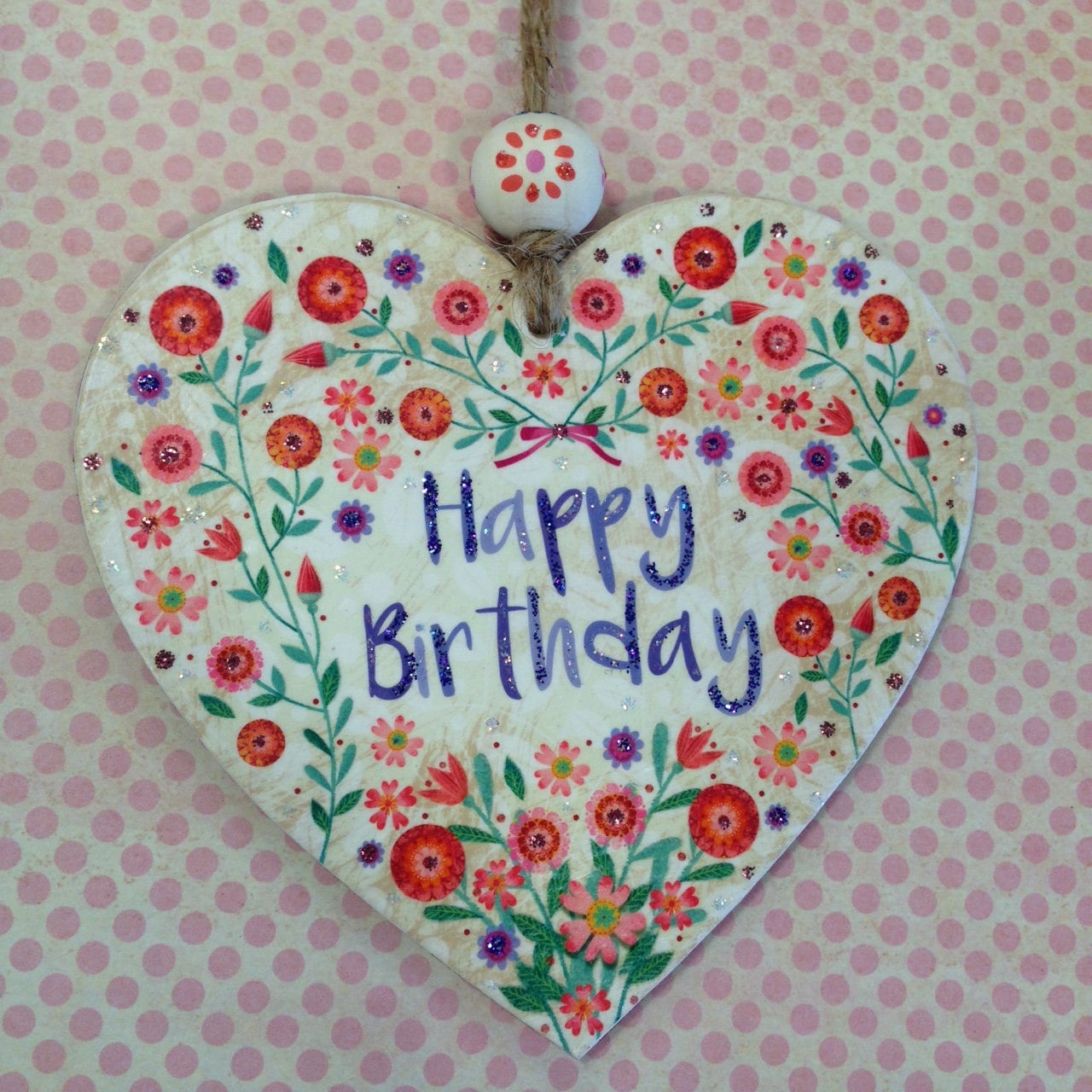 Beautiful 'happy Birthday' Flower Heart. Painted …