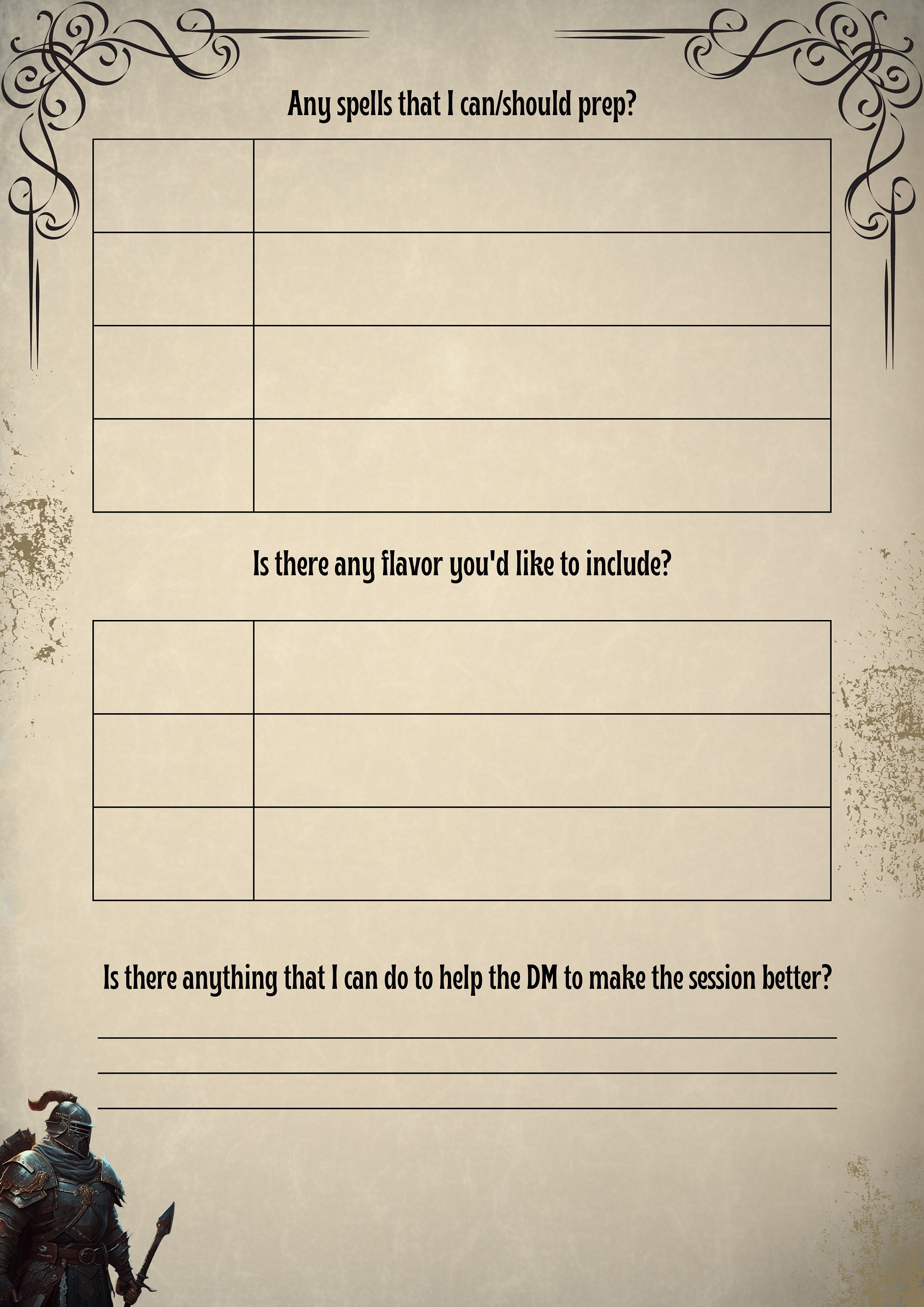 PC Session Prep Sheet DND Prep Sheet TTRPG Printable Gift Idea Etsy PC Session Prep Sheet DND Prep Sheet TTRPG Printable Gift Idea Etsy