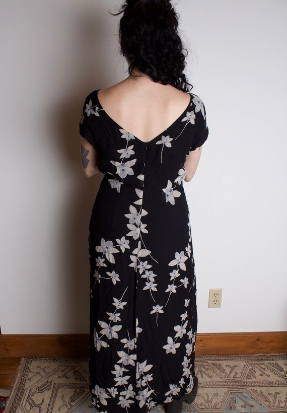 90s FLORAL MAXI DRESS whimsy goth - image 4