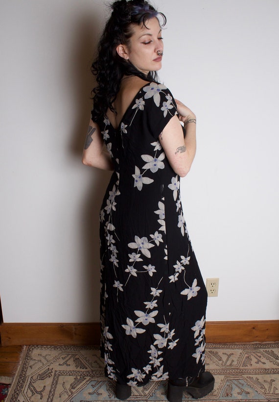 90s FLORAL MAXI DRESS whimsy goth - image 5