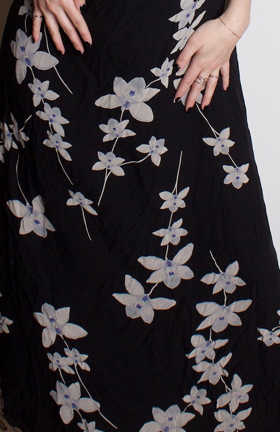 90s FLORAL MAXI DRESS whimsy goth - image 2