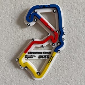 Silverstone F1 Track Art: 3D Printed Grand Prix Circuit Wall Decor