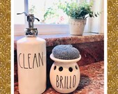 Rae Dunn Inspired, Rae Dunn Kitchen, Sponge, Brillo Holder, Clean, Scour, Scrub, Soap, Wash, Gift for Mom, Gift for Grandma, Gift for Aunt