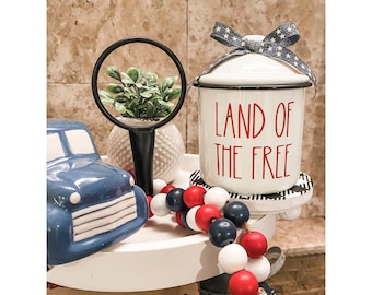 Americana Decor, 4th of July Decor, Patriotic Decor, Memorial Day Decor, Americana, Americana Centerpiece, Tiered Tray Decor, Home Decor