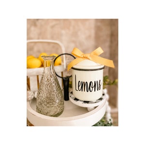 Lemon Tiered Tray, Summer Tray, Lemon Decor, Lemon Fruit Decor, Lemon Kitchen, Lemonade Tier Tray, Coffee Bar Decor, Two Tiered Tray Decor