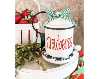 Strawberry Tiered Tray Decor, Summer Tiered Tray Decor Coffee Bar Decor, Spring Tiered Tray, Tiered Tray Decor, Strawberry, Strawberries