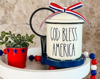 4th of July Decor, Patriotic Decor, Memorial Day Decor, 4th of July Tiered Tray Decor, Americana Decor, Patriotic Tiered Tray Decor