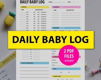 Baby Care Log | Infant Daily Log | Baby Tracking Log | baby tracker | Breastfeed log | Pumping Log | Printable | PDF | Newborn Baby Care Log
