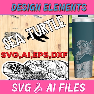 Sea Turtle SVG, Hawaii, Turtle, Silhouette, Digital Download, Commercial Use, Laser Engraving, Cut File, Engraving File,