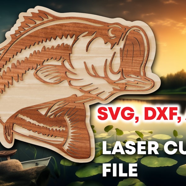 Laser Cut Bass, bass clipart, bass cricut,bass cut file, bass,bass fishing svg, bass fish svg,bass  vector, fishing svg,fish svg,cricut file