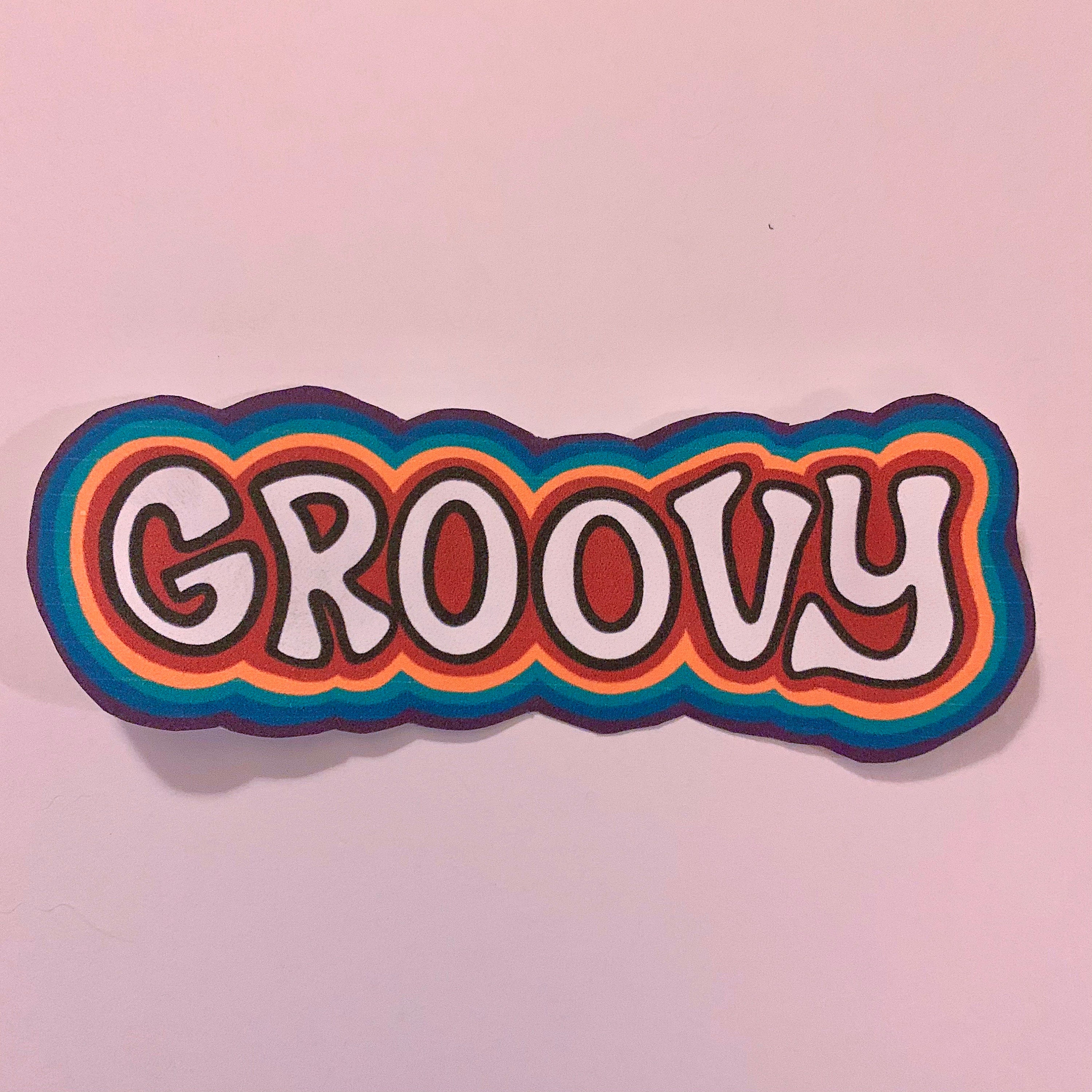 1.5x4 Groovy Sticker | Etsy