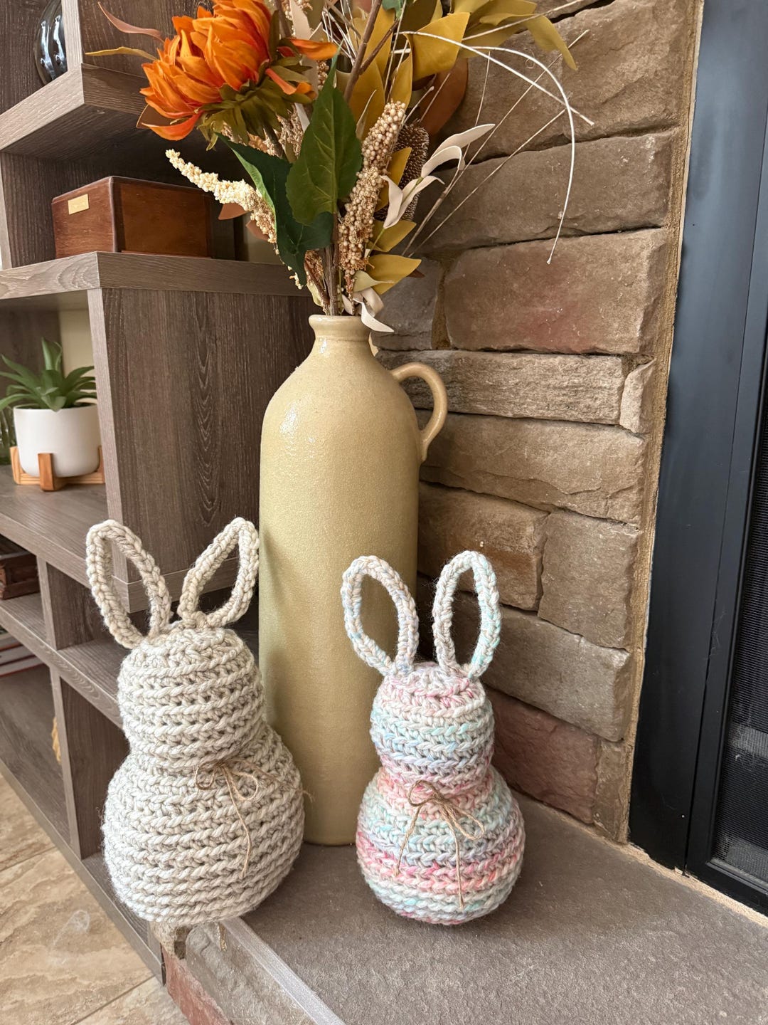 Rustic Rabbit Crochet Rustic Farmhouse Crochet Bunny - Etsy