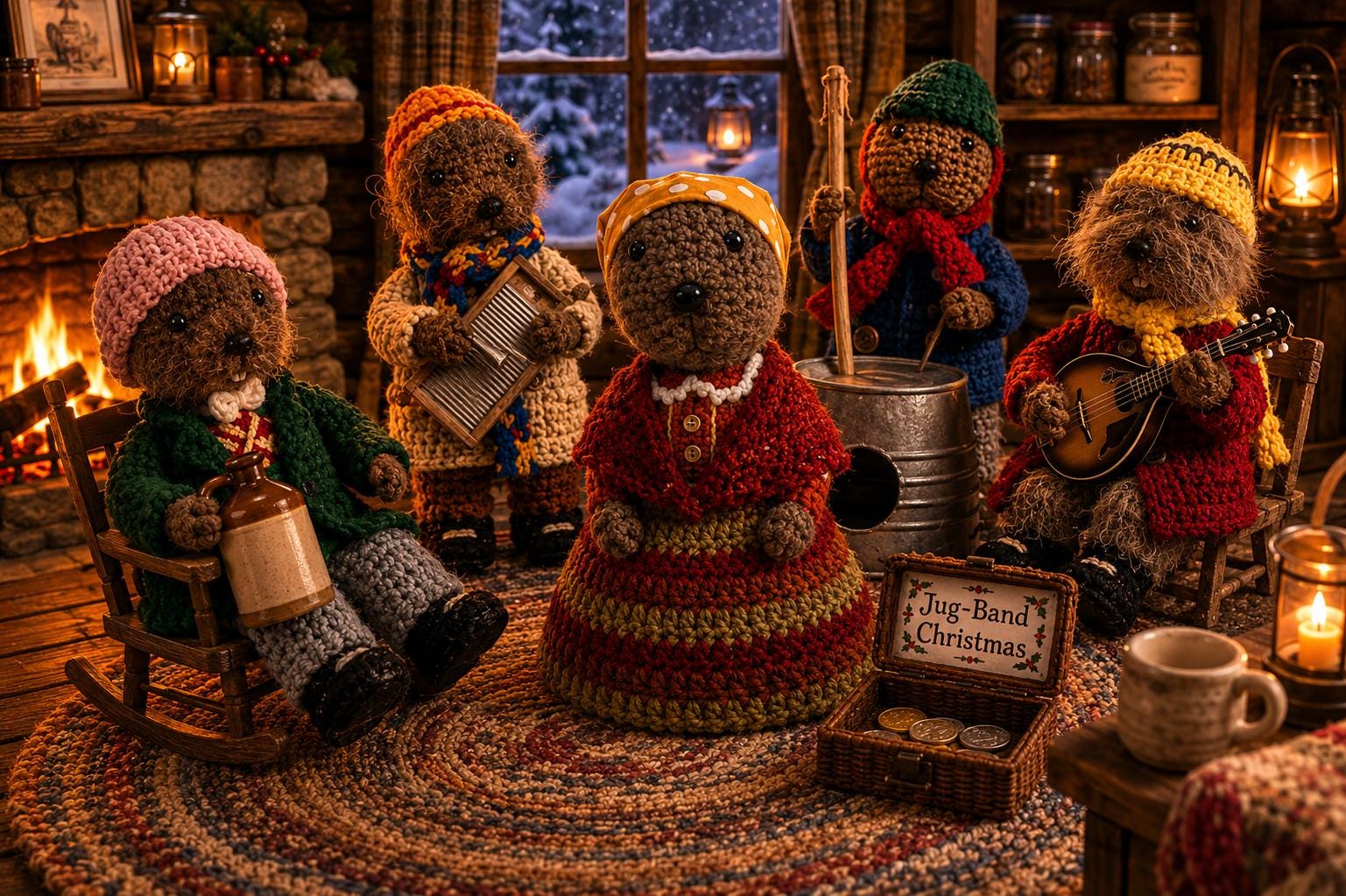 Emmet Otter's Jug-band Christmas Inspired Crochet Character Set