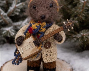 Charlie Muskrat - Handmade Crochet Collectible Inspired by Emmet Otter’s Jug Band Christmas