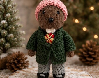 Harvey Beaver - Handmade Crochet Collectible Inspired by Emmet Otter’s Jug Band Christmas