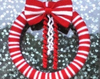 Crochet Peppermint Wreath Pattern
