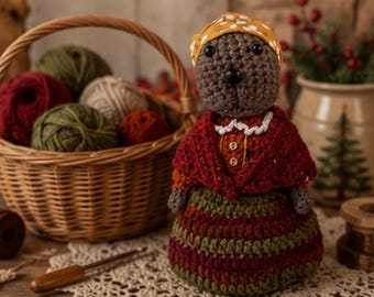 Ma - Handmade Crochet Collectible Inspired by Emmet Otter’s Jug Band Christmas