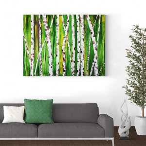 Large Original Acrylic Painting, Birch Trees, Birch Forest, Landscape, Home Decor, Aspen Trees, MerilynDcruzFineArt