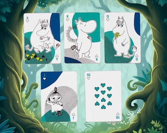 Moomin Playing Cards, Poker Cards, Game, Moomins, Tove Jansson, Children, Finland, Sweden, Kids, Characters, comic book, mumintrollen, Gift
