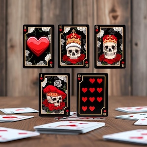 Gotico, Teschi e Rose, Carte da Gioco, Carte da Poker, Bizzarro, Gotico, Musica Metal, Guns n Roses, Iron Maiden, Motociclista, Regalo Romantico