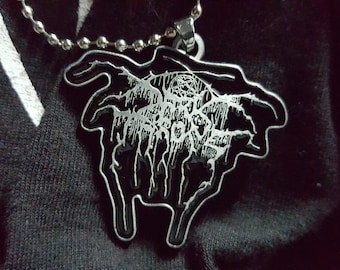 Black Metal DARKTHRONE sleutelhanger, of hanger, amulet, ketting, sleutelhouder, donkere troon, Transsylvanische honger, metalmuziek, goth sieraden