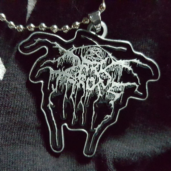 Black Metal DARKTHRONE Keychain, or Pendant, Amulet, Necklace, Key holder, dark throne, Transylvanian hunger, metal music, goth jewelry