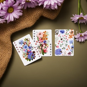 Meadows Playing Cards, Poker Cards, Game, Flowers, Bees, Spring, Garden, Summer, Boho Style, Eclectic, Nectar, Lavender, Heart Love Gift
