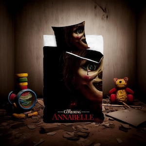 100% Cotton, Annabelle Doll, Scary, The Conjuring Bedding, Bed Linen - Single, Horror movie, boudoir, halloween, Macabre, Gothic, Cult