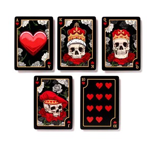 Gotico Bellissimo, Teschi e Rose, Carte da Gioco, Carte da Poker, Bizzarro, Gotico, Musica Metal, Guns n Roses, Iron Maiden, Biker, Regalo Romantico