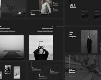 Black and White Photography Portfolio Company Portfolio Presentation Template for PowerPoint, Keynote, and Google Slides