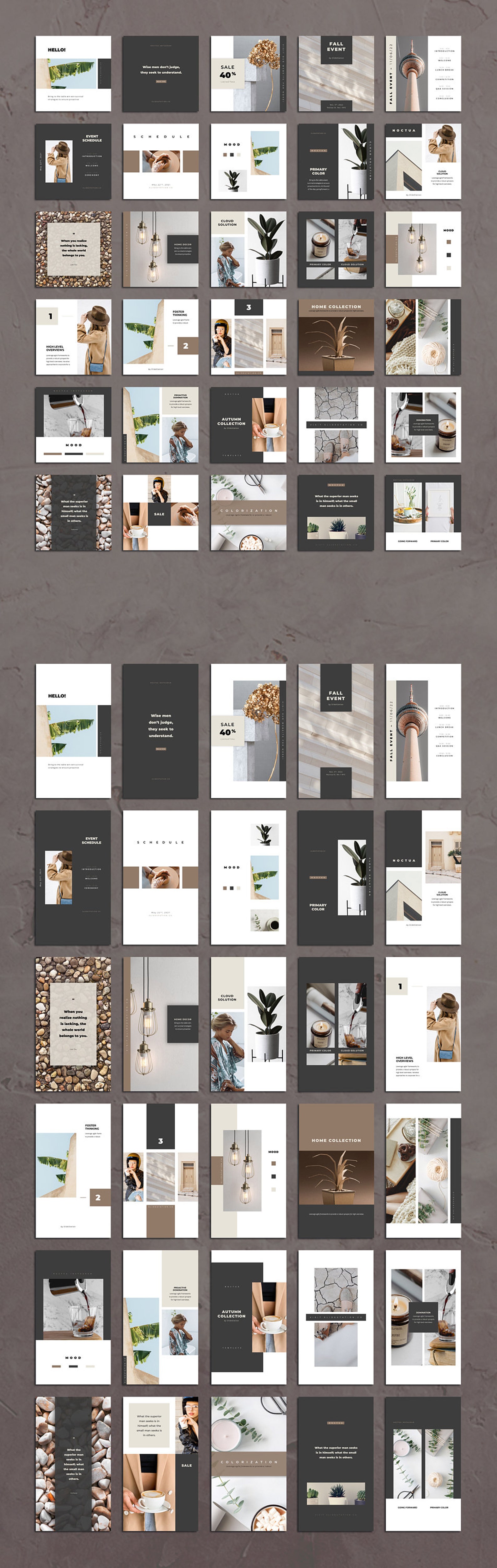 Noctua Instagram Post and Story Template for Canva Free Account Soft ...