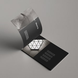 Minimalist Architecture Brochure Template with Dark Theme, Landscape Orientation, and Free Photos for Adobe InDesign and Affinity Publisher image 4