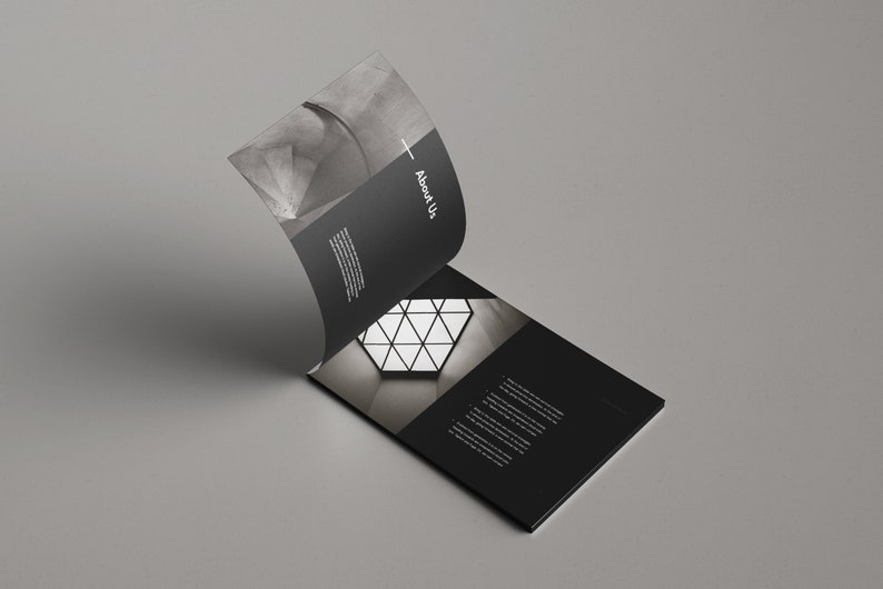 Minimalist Architecture Brochure Template with Dark Theme, Landscape Orientation, and Free Photos for Adobe InDesign and Affinity Publisher image 4