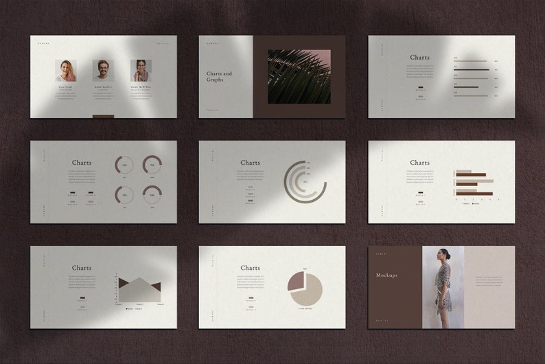 Earthy Fashion Company Profile Presentation Template for PowerPoint and Keynote with Neutral Colors image 9