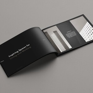 Minimalist Architecture Brochure Template with Dark Theme, Landscape Orientation, and Free Photos for Adobe InDesign and Affinity Publisher image 8