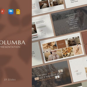 Columba Brand Guidelines and Presentation Template for PowerPoint, Keynote, and Google Slides - Lifestyle Theme with Earthy Tones