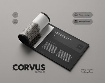 Minimalist Architecture Brochure Template with Dark Theme, Landscape Orientation, and Free Photos for Adobe InDesign and Affinity Publisher